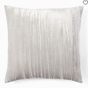(2) West Elm Crinkle Velvet Euro Pillow shams - Pearl Gray